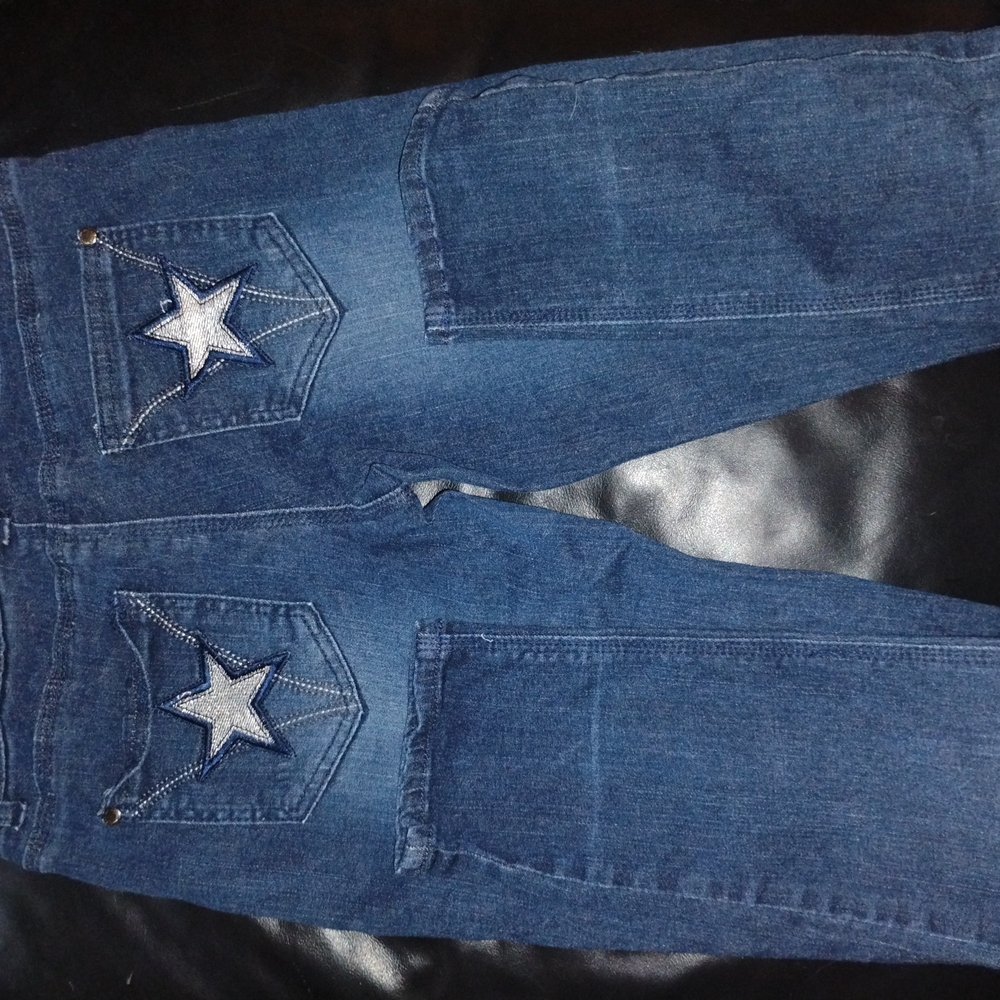 Blue Skinny Jeans with Star Detail